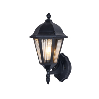 Lanterne de jardin classique avec panneaux en verre transparent pour l'éclairage d'entrée de villa