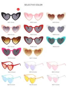 Новейшие летние солнцезащитные очки в форме сердца для взрослых красочные солнцезащитные очки в форме сердца