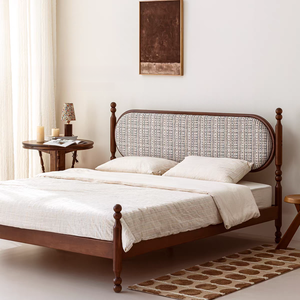Cama Princesa Estilo Francés, Queen Size, Giratoria de Doble Cara, Tapizada en <span class=keywords><strong>Tela</strong></span>, Estructura de Madera de Roble Macizo, Diseño Retro, Muebles de Dormitorio - Product Image 3