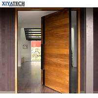 XIYATECH Luxe Personnalisé Unique Entrée Frontale En Bois Villa Résidentielle Pivot Porte Étanche Isolation Sonore Sécurité Bois Massif