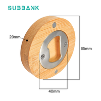 Subbank Logo personnalisé rond en bois bambou ouvre-bouteille de bière réfrigérateur Sublimation vierge pour bois artisanat boîtes en bois et panneaux muraux