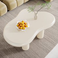 Nouvelle conception nordique moderne, table basse en bois de luxe en forme de nuage blanc, minimaliste pour la maison, salon
