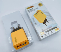 120W PC + ABS pengisi daya dinding, adaptor pengisi daya cepat perjalanan USB adaptor daya USB-C steker EU QC3.0 4-Port
