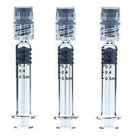Seringues en verre Luer Lock réutilisables de 0.5ml pour l'industrie ou les liquides d'huile de laboratoire ou l'alimentation des animaux de compagnie avec piston en plastique