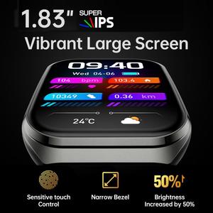 Smartwatch Sportivo MT66 con Cinturino in Acciaio, Schermo IPS Curvo da <span class=keywords><strong>1</strong></span>,83 Pollici, Batteria da 1000mAh, Impermeabile IP68 - Product Image 2