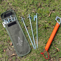 Sac de rangement portable pour piquets de camping à rabat ; Organisateur de clous en acier et de petites pièces dans un kit d'outils portatif en forme d'enveloppe