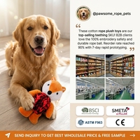 Jouet pour chien en corde de coton, jouet interactif en peluche pour chiot, lapin, renard, pour nettoyer les dents, pour chiens de petite et moyenne taille