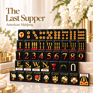 ชุดไพ่นกกระจอกอเมริกันลายพิมพ์ The Last Supper สุดหรู 160 ชิ้น แบบพกพา ทำจากอะคริลิคสีดำ สำหรับงานปาร์ตี้ในคลับ - Product Image 4