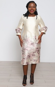 Robe d'église américaine en brocart de haute qualité OEM, grande taille, pour femme élégante - Product Image 5