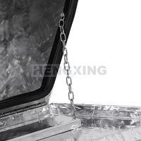 Boîte de rangement en aluminium à motif damier pour remorques et pick-up - Coffret de rangement portable et étanche
