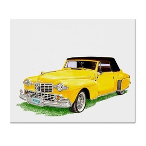 Peinture à l'huile sur toile unique, portrait de voitures classiques jaunes réalistes dessinées à la main, style moderne, taille personnalisée, cadeau - Product Image 2