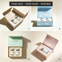 Caja de Regalo de Lujo para Suero de Lavanda, con Tapa y Base, Personalizable con Logotipo, Caja Rígida de Cartón para Set de Cuidado de la Piel