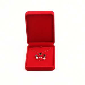 Joyero de terciopelo para embalaje de regalo Pequeño blanco personalizado de gama alta - Product Image 3