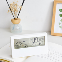 Jam alarm digital Dekorasi Rumah, Jam alarm digital layar LCD besar untuk meja kecil