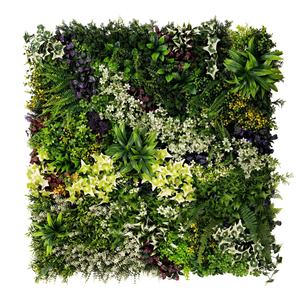 Panel de Pared de Plantas Artificiales de Material PE, Tamaño Personalizado, Fondo de <span class=keywords><strong>Hojas</strong></span> Verdes y Flores para Decoración de Exteriores de Centros Comerciales, Exportación - Product Image 2