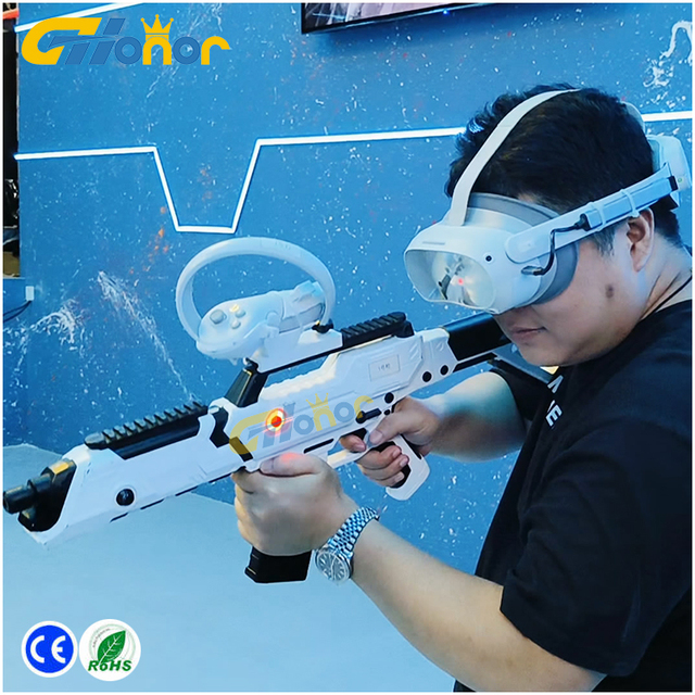 Interactive VR Shooting Game System with PICO 4 VR Headset and PP-GUN Body Sensing Shooting Simulator for Arcade Game Centers