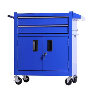 Double Layer Double Door Portable <b>Tool</b> Cart with Hanging Rack Handle Platform - Product Image 1