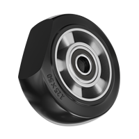 Roue pivotante robuste en caoutchouc avec noyau en aluminium, moyeu en aluminium massif, bande de roulement en caoutchouc élastique, capacité de charge de 500 kg, 4-8 pouces