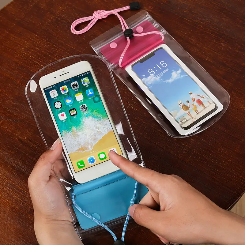 เคสป้องกันโทรศัพท์มือถือ PVC หนาสามชั้น,ถุงกันน้ำสำหรับใส่โทรศัพท์มือถือดำน้ำเล่นกีฬาน้ำ