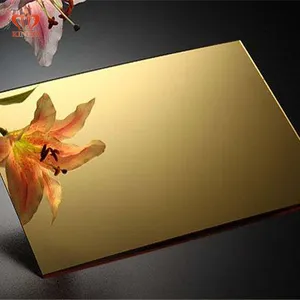 4X8ft 0.65-6mm Gold Mirror Acrylic Sheet 0.6mm 0.8mm 1mm 2mm 3mm Extruded Flexible Acrylic Mirror Sheets