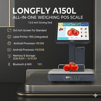 LongFly mesin kasir Android POS, OIML manajemen berat AI skala ganda 15.6