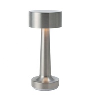 Lampe de table de restaurant moderne, décoration de bar KTV, mini lampe LED argentée sans fil, variateur tactile