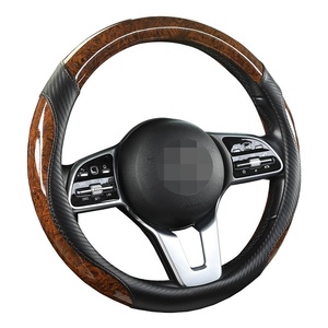 Coprivolante per Auto Stile Business, Universale per Tutte le Stagioni, Design Effetto Legno di Pesco, Nuovo Accessorio per Interni Auto - Product Image 1