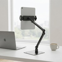 Support de tablette universel rotatif à 360 degrés en métal, réglable en hauteur, pour tablette de 4 à 13 pouces, support de bureau flexible