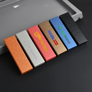 Coffret cadeau personnalisé avec logo, stylo à bille, ensemble cadeau promotionnel, boîte en carton kraft protégée contre les UV pour stylos à gel métalliques, fleurs en chocolat - Product Image 1