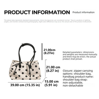 Tas Tangan Kanvas Polkadot Segar Musim Semi Musim Panas Korea untuk Wanita Tas Tote Travel Gaya Baru Multi Saku Kapasitas Besar