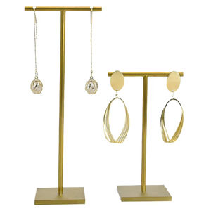 Jinsky ต่างหูโลหะสีทองแบบตั้งโชว์ต่างหูแบบเหล็กสแตนเลส - Product Image 1