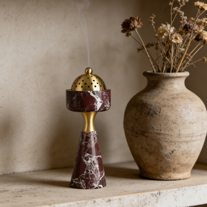 Bruciatore di Bakhoor in Travertino Naturale, Incensiere Arabo Mubkhar per Decorazione Casa e Hotel - Product Image 5