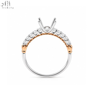 Hot Sale High Quality Classic Design Fine Jewelry 18K Solid Gold Real Natural Diamond Semi Mounting <b>Ring</b> Without the Main <b>Stone</b> - Product Image 2