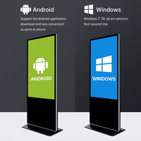 Afficheur publicitaire numérique Android 13 4K de 55 pouces avec haut-parleur intégré, Wi-Fi, écran tactile sur pied pour intérieur et commerce