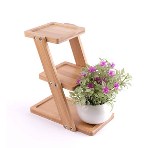 Support à fleurs, support pour plantes succulentes, support de jardinière à plusieurs niveaux pour rebord de fenêtre/baie vitrée, étagère de rangement, support en bambou pour salon - Product Image 4