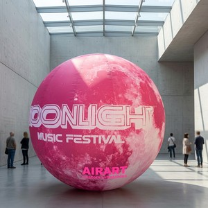 Luna Gonfiabile Gigante Rosa Personalizzata con Logo del Marchio per Decorazione di Atrio di Centro Commerciale, Pianeta Gonfiabile da 1m-10m per Eventi Musicali - Product Image 6