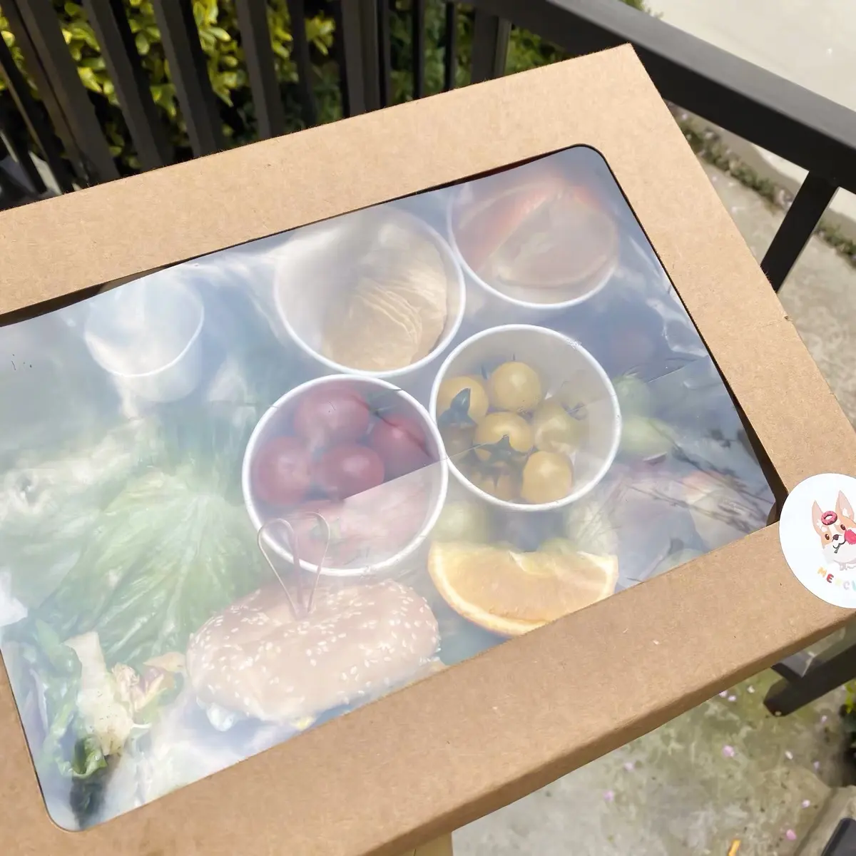 IMEE özel boyut tatlılar ekmek kutusu büyük piknik paket Take Away sandviç gıda ambalaj kutusu Kraft hediye kutusu ile net pencere