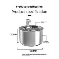 Fontaine à eau pour animaux de compagnie en acier inoxydable, anti-fuite, à circulation automatique, distributeur d'eau pour chat et chien, pompe intelligente, filtration silencieuse