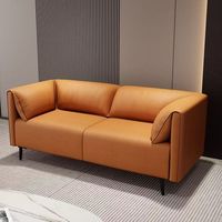 Muebles de Sala de Estar en Oferta, Sofá de Cuero Genuino Marrón de Lujo Importado, Estilo Americano Vintage, para Oficina