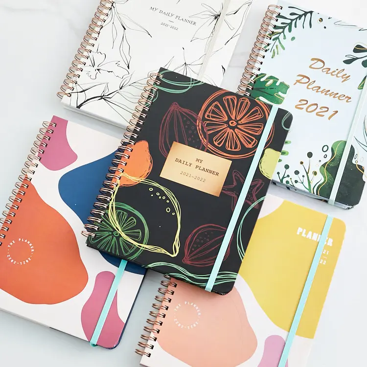 Custom Printing Spiral Hardcover A4 A5 Luxury Agenda Monthly Weekly Daily Budget 2022 2023 Planners And Diary Journal Notebooks