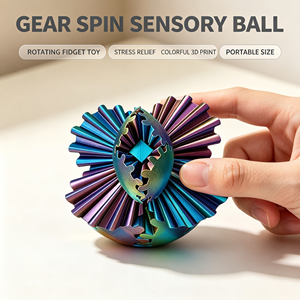 Juguete Sensorial Antiestrés con Engranajes Giratorios Impresos en 3D, Pelota Giratoria con Engranajes, Juguete de Escritorio Portátil, Regalo para Niños y Adultos - Product Image 2