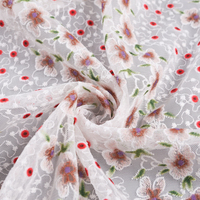 Tissu français de tulle brodé en polyester de haute qualité pour tissu