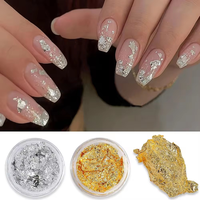 Nail Art Supplies Gold Silver Foil Sequins DIY Nail Decoration Flakes Nail Foil