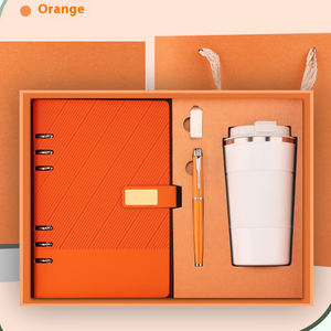 مجموعة زجاجات يوميات فاخرة للأعمال الترويجية قابلة للتخصيص من جلد البولي يوريثان دفتر ملاحظات بحلقة A5 مع قلم وUSB - Product Image 2