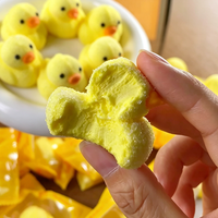 Bonbons gélifiés 3D en forme de canard jaune porte-bonheur - Bonbons moelleux au goût fruité, forme d'animal de dessin animé mignon, vente en gros directe d'usine