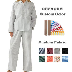 <span class=keywords><strong>Pigiama</strong></span> da <span class=keywords><strong>Donna</strong></span> a Righe in <span class=keywords><strong>Cotone</strong></span> <span class=keywords><strong>Biologico</strong></span>, Completo da Notte Personalizzato in Tessuto, Abbigliamento da Casa - Product Image 1