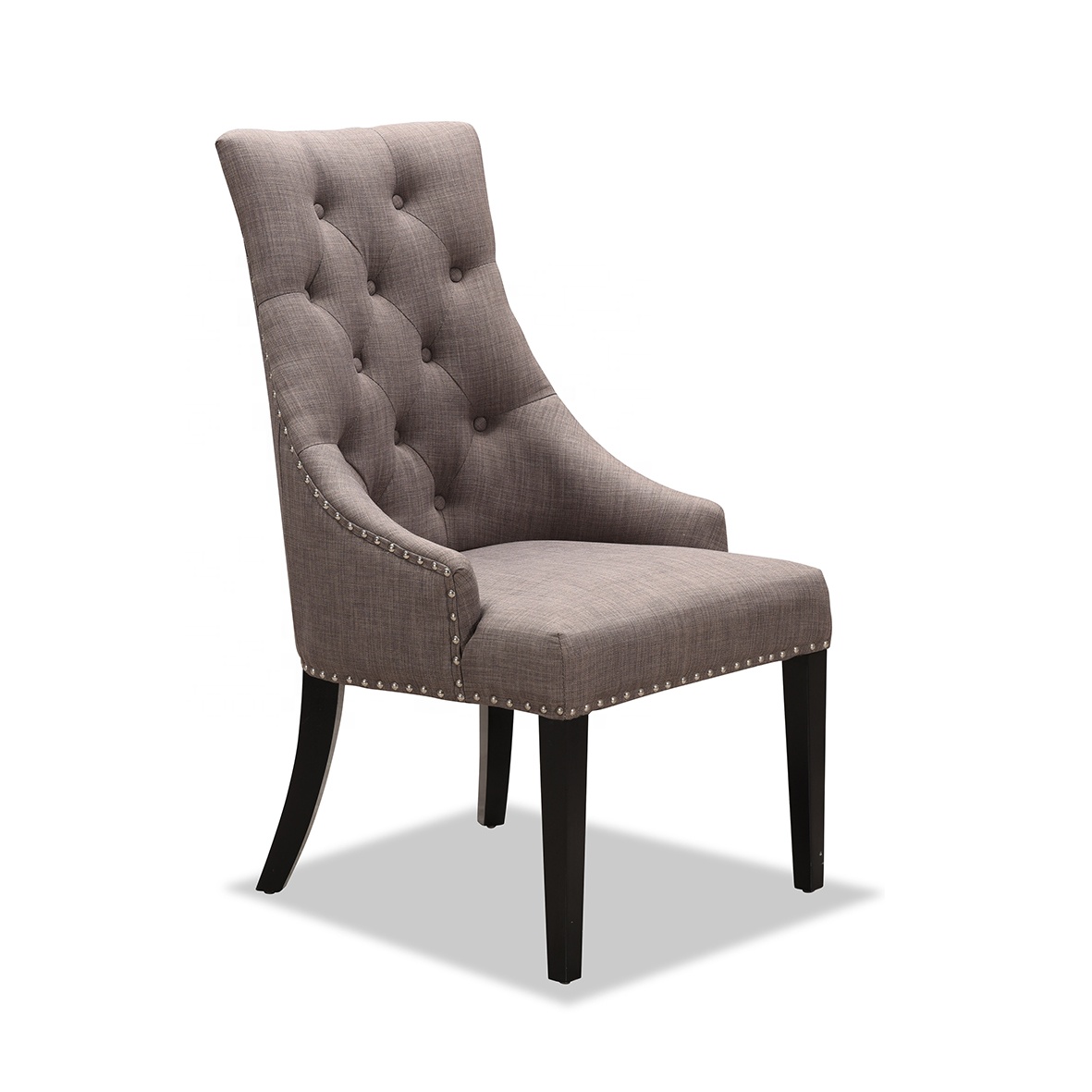 Лидер продаж на Amazon, роскошный дизайн, бархатные пуговицы, коммерческий обеденный стул с деревянной рамой