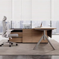 Bureau de direction modulaire moderne en placage PVC avec un design esthétique pour usage commercial en bureau