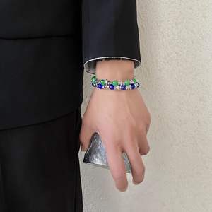 Pulsera de Acero Inoxidable con Cuentas de Ojo de Gato, Diseño de Nicho, Estilo INS, Kevlar, Obsidiana, Multicolor - Product Image 3