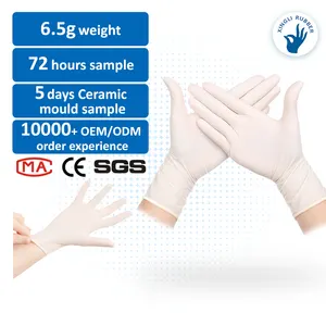 factory price white color latex Gloves Food Grade Powder Free laboratory gloves disposable protective kitchen hand gloves